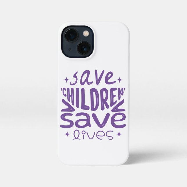 Funda Para iPhone Salven niños, salven vidas (Reverso )