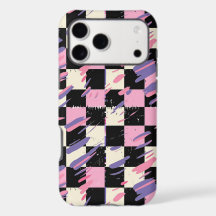 Funda para iPhone Samsung Rosa Púrpura a Cuadros R