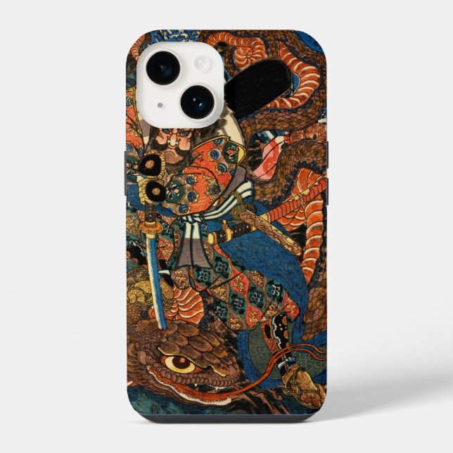 FUNDA PARA iPhone SAMURÁI LUCHANDO CONTRA UN MONSTRUO (Reverso )