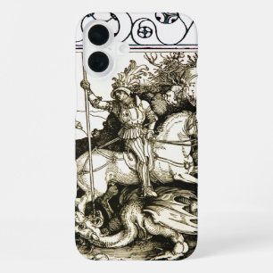 Funda Para iPhone 16 Plus SAN JORGE Y DRAGÓN, Blanco Negro