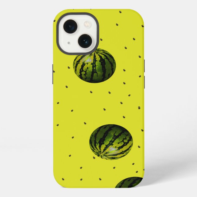 Funda Para iPhone sandía amarillo con semillas (Reverso )