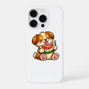 Funda Para iPhone 16 Pro Sandía de perro lindo