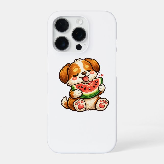 Funda Para iPhone Sandía de perro lindo (Reverso)