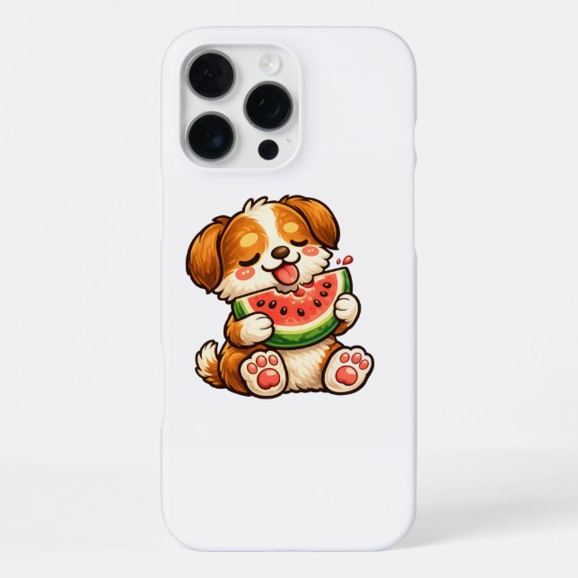 Funda Para iPhone Sandía de perro lindo (Reverso )