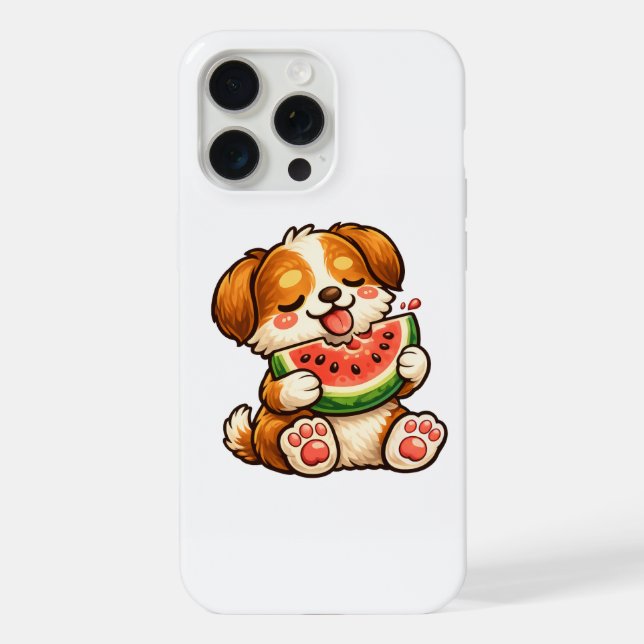Funda Para iPhone Sandía de perro lindo (Reverso )