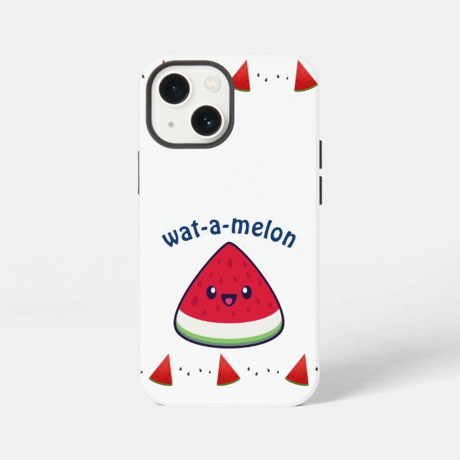Funda Para iPhone Sandía sonriente adorable   (Reverso )