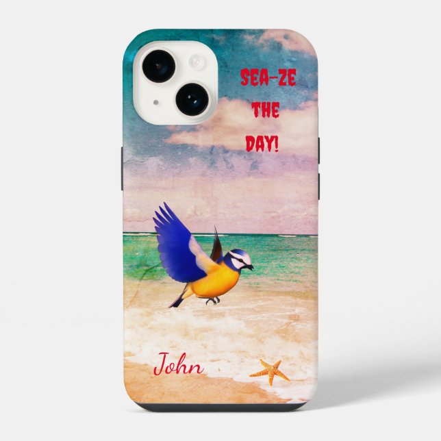 Funda Para iPhone Sandy Beach Bird Sea Starfish (Reverso )