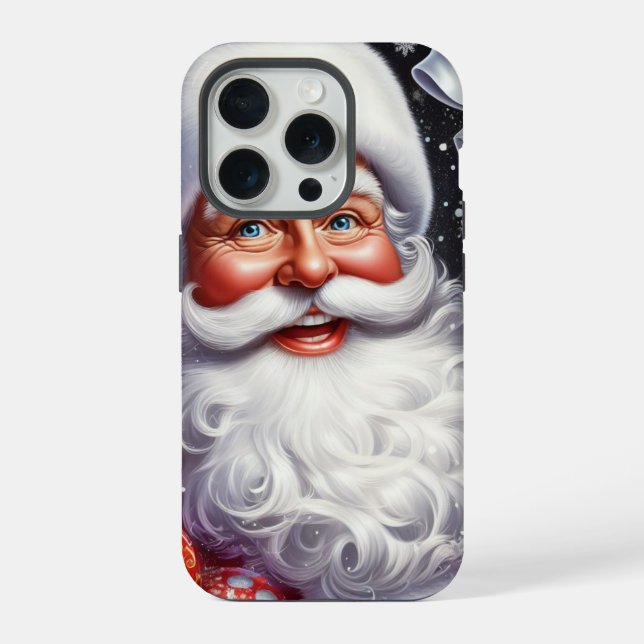Funda Para iPhone Santa con regalo y adornos (Reverso )