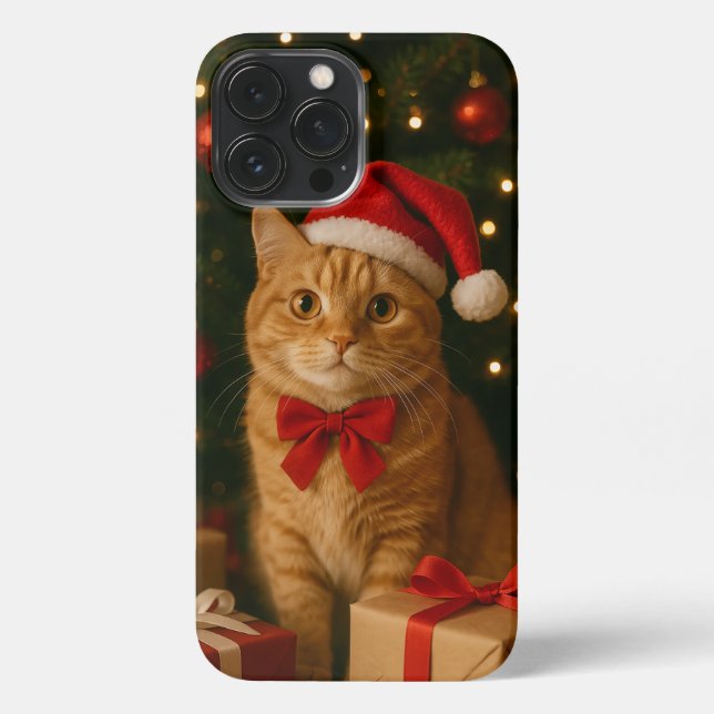Funda Para iPhone Santa Ribbon Cat iPhone 13 Pro Max Case (Reverso )