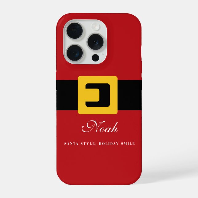 Funda Para iPhone Santa Suit Holiday — Personalized Name Edition (Reverso )