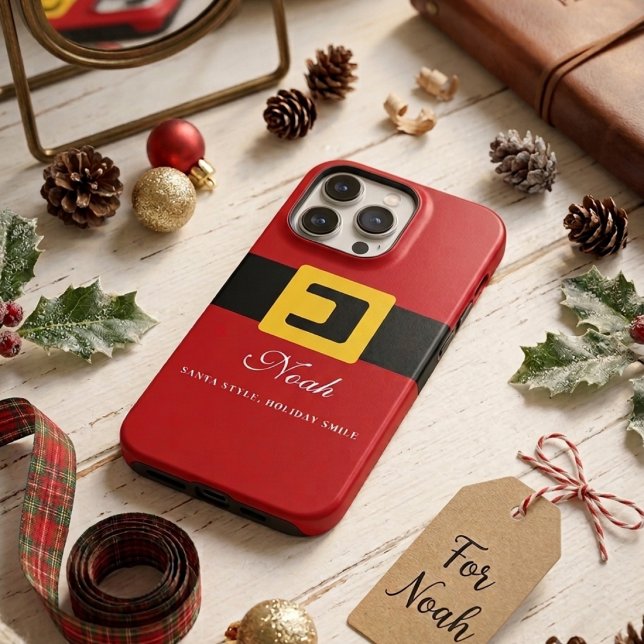 Funda Para iPhone Santa Suit Holiday — Personalized Name Edition (Subido por el creador)