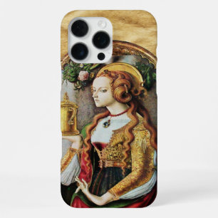 Funda Para iPhone 16 Pro Max SANTAMARÍA MAGDALENA Pergamino Rubí Gema Monograma