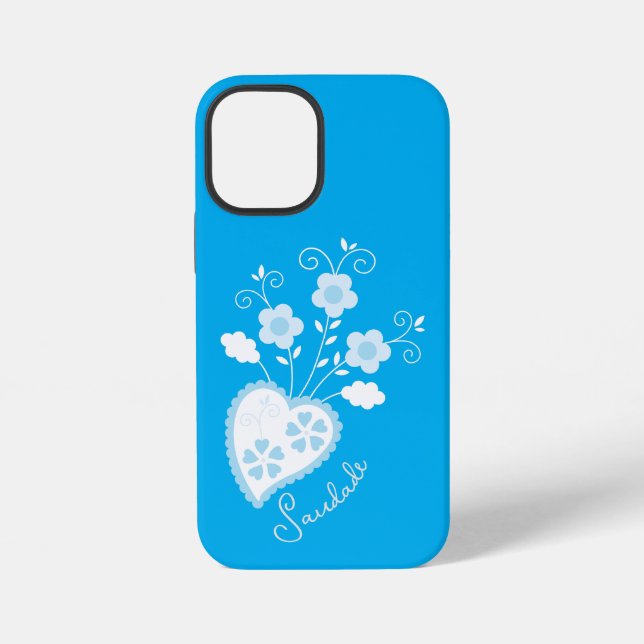 Funda Para iPhone Saudade significa que te extraño corazón portugués (Reverso )