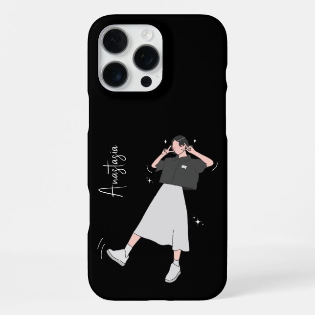 Funda Para iPhone "Say Cheese" Personalizable estético Chica (Reverso )