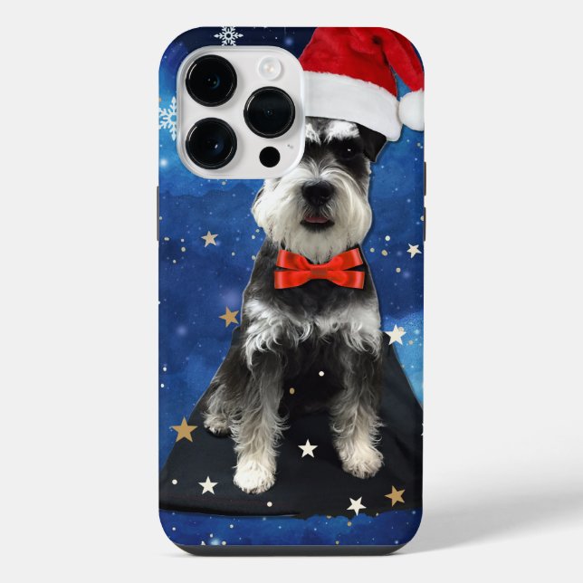 Funda Para iPhone Schnauzer de Navidad (Reverso )