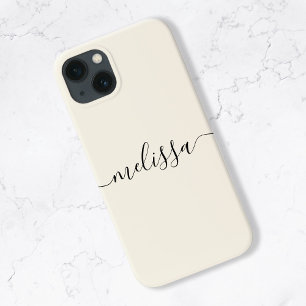 Script de firma minimalista moderno crema