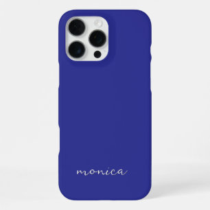 Funda Para iPhone 16 Pro Max Script Manuscrito Minimalista Moderno Azul Profund