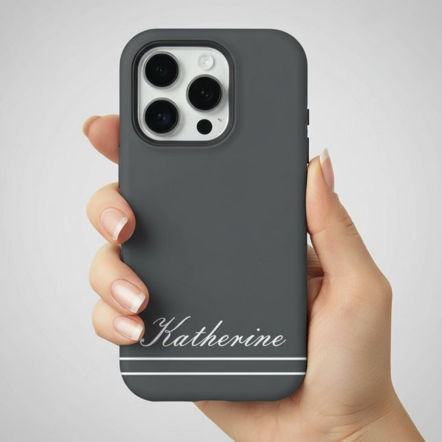Funda Para iPhone Script Name Minimalist Charcoal Gray (Subido por el creador)