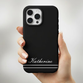 Funda Para iPhone 16 Pro Script Name Minimalist Midnight Black