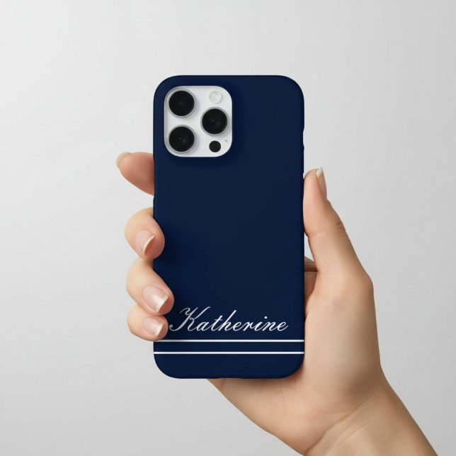 Funda Para iPhone Script Name Minimalist Navy Blue (Subido por el creador)