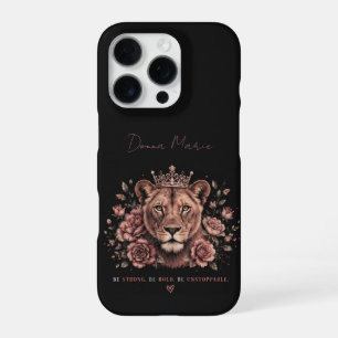 Funda Para iPhone 16 Pro Sé Fuerte Sé Valiente Sé Imparable Corona de León 