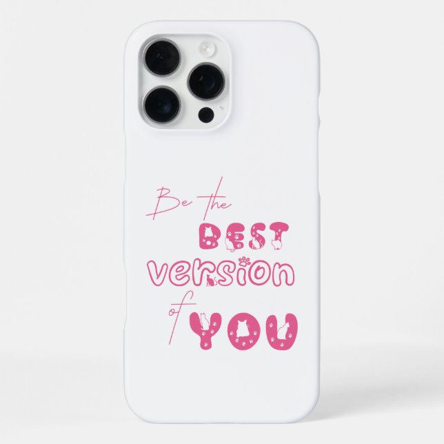 Funda Para iPhone Sé La Mejor Versión De Ti Gato Lindo (Reverso )
