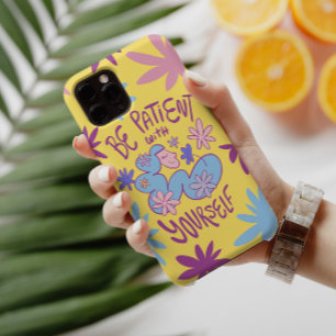 FUNDA PARA iPhone 16 PRO MAX SÉ PACIENTE CONTIGO MISMO, FRASE DE DIBUJO ANIMADO
