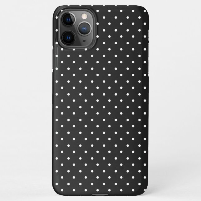 Funda Para iPhone Seamless black and white polka dot pattern  (Reverso)