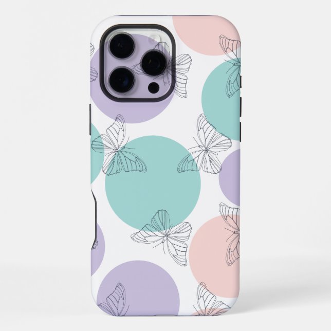 Funda Para iPhone Seamless Butterfly Wallpaper in Pastel (Reverso )