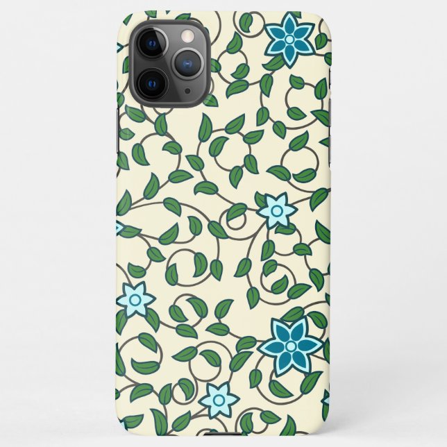 Funda Para iPhone Seamless floral pattern on beige background (Reverso)