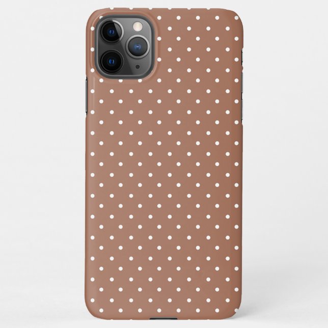 Funda Para iPhone Seamless medium brown polka dot  pattern (Reverso)