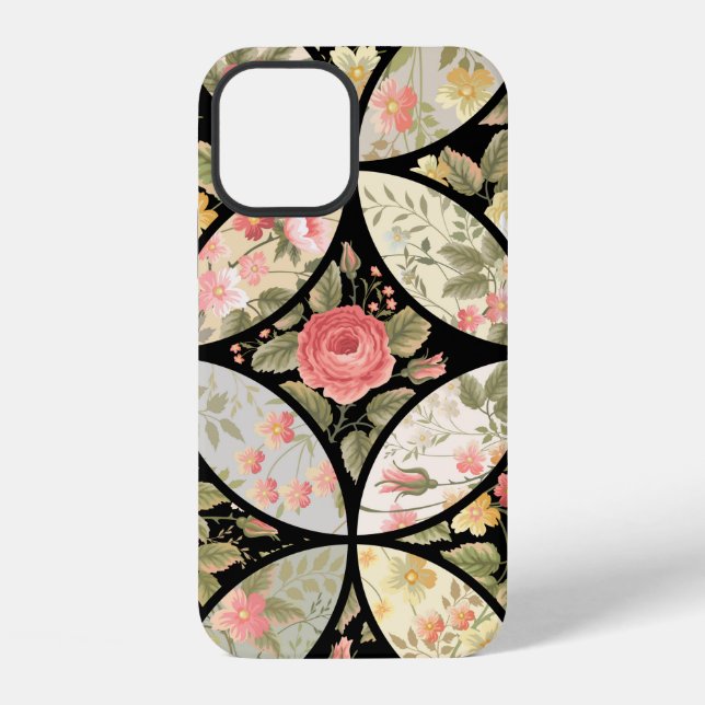 Funda Para iPhone seamless patchwork floral pattern (Reverso )