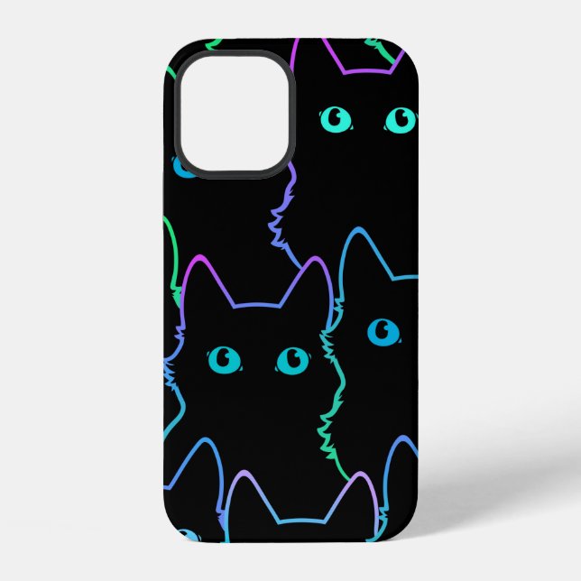 Funda Para iPhone seamless pattern of cute cat silhouettespattern,se (Reverso )