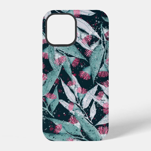 Funda Para iPhone Seamless pattern with eucalyptus leaves and flower (Reverso )