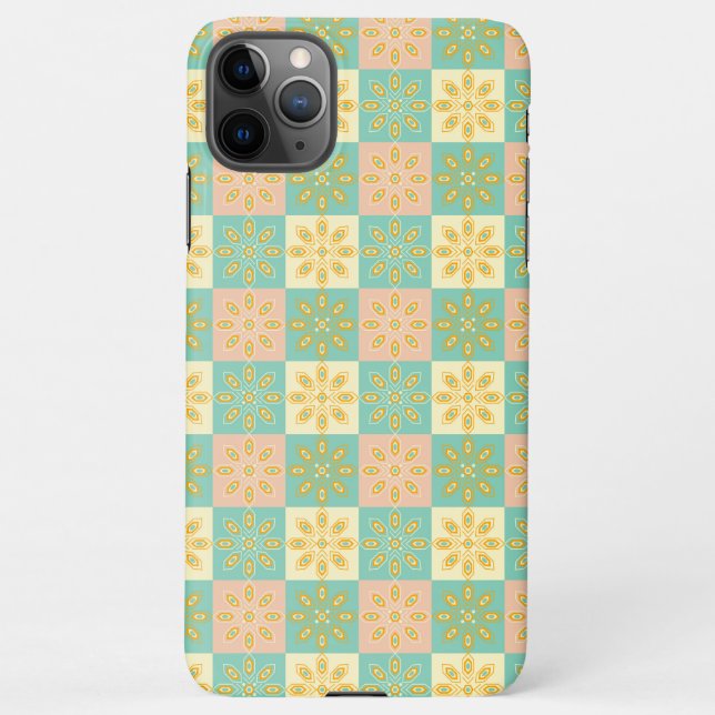 Funda Para iPhone Seamless pattern with geometric floral motifs (Reverso)