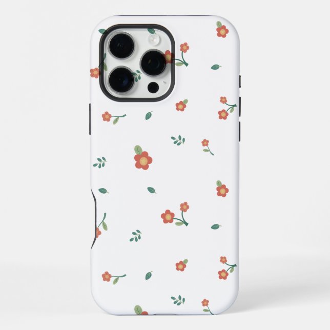 Funda Para iPhone Seamless Red Floral Ditsy Pattern Transparent  (Reverso )