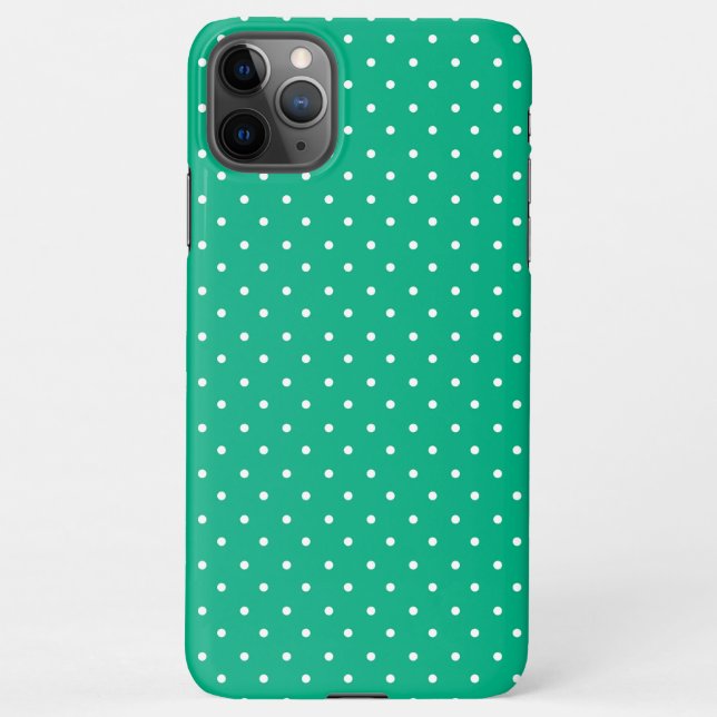 Funda Para iPhone Seamless solid teal polka dot pattern (Reverso)