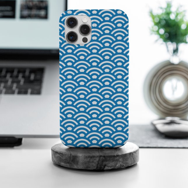 Funda Para iPhone Seigaiha, Waves, Japanese, Blue and White (Subido por el creador)