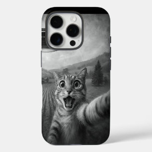 Funda Para iPhone 16 Pro Selfie de gato con regalos raros de gato de OVNI