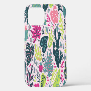 Funda Para iPhone 12 Selva tropical silvestre, patrón repetido vintage