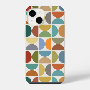 Funda Para iPhone 14 Semicírculos MCM Patrón Grande Color sobre Crema