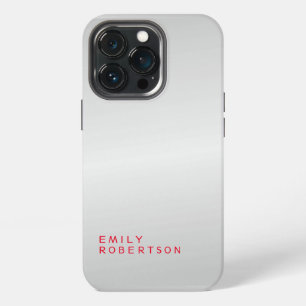 Funda Para iPhone 13 Pro Sencillo Gris Plano Moderno Minimalista