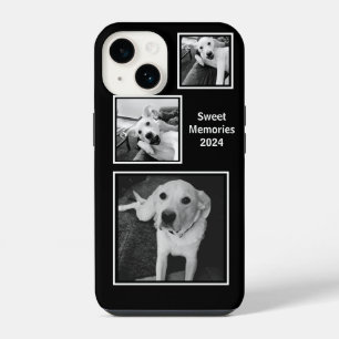 Funda Para iPhone 14 Sencillo negro y blanco tres fotos Minimalistas