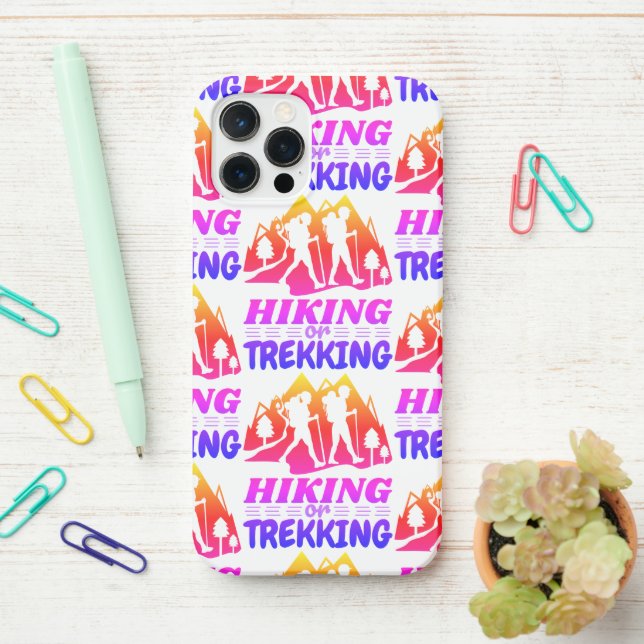 Funda Para iPhone Senderismo o senderismo (En el escritorio)