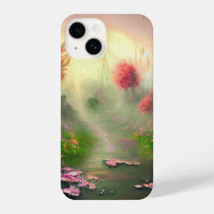 Funda Para iPhone 14 Sendero mágico del bosque con atardecer brillante
