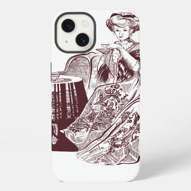 Funda Para iPhone señora bebe té (Reverso )