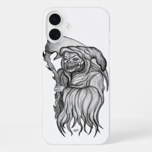 Funda Para iPhone 16 Plus Sensenmann - El diseño en blanco y negro de la Mue