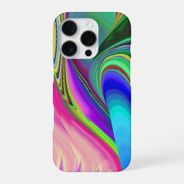 Funda Para iPhone Sentimiento de verano, Arte de arcoíris 3D abstrac (Reverso)