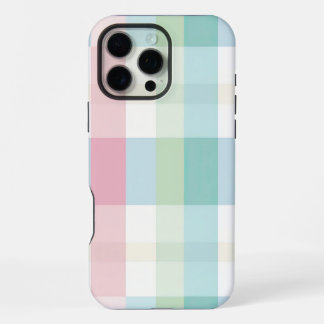 Funda Para iPhone 16 Pro Max Serie Plaid, Placa Verde Rosa