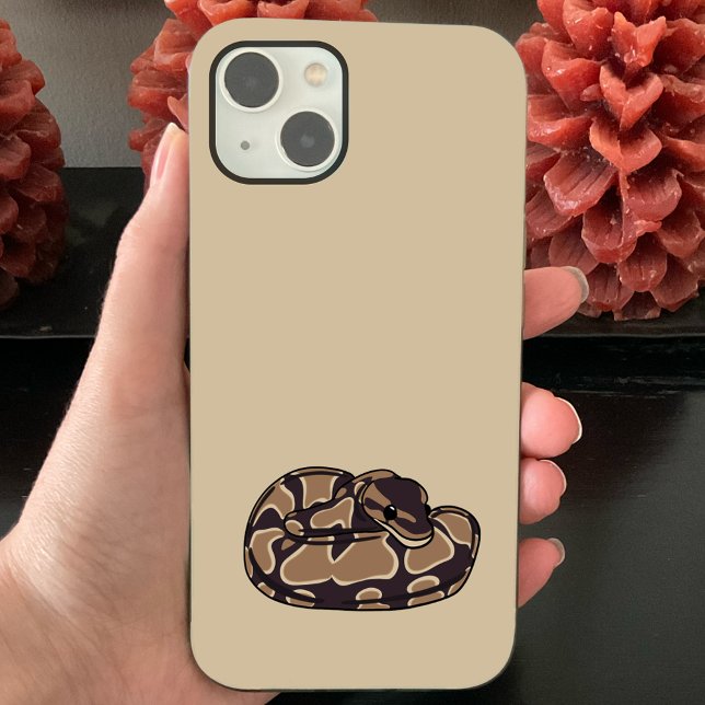 Funda Para iPhone Serpiente de Ball Python, Marrón y Tan Ilustrado (Subido por el creador)